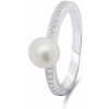 Prsteny Brilio Silver Elegantní stříbrný s pravou perlou RI055W