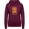 Dámská mikina s potiskem AWDis Hoodie mikina Design Great Taste for Great Moments Purpurovočervená