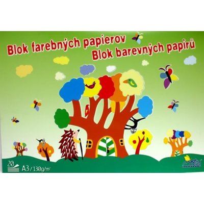 Blok barevných papírů A3 130 g 20 listů – Zboží Mobilmania