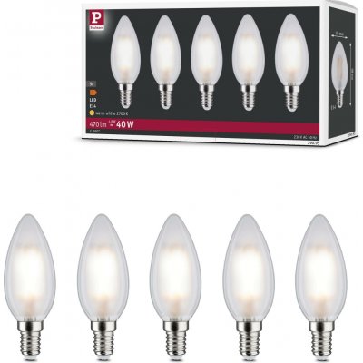 Paulmann Filament 230V LED svíčka E14 5x4,8W 2700K mat 290.95 – Hledejceny.cz