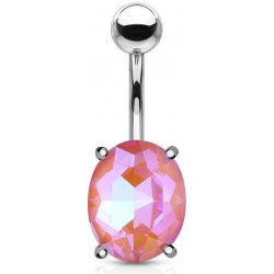 Šperky4U piercing do pupíku ovál WP01322-P