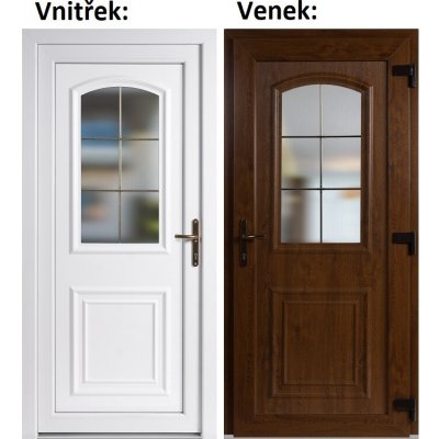 Soft Vchodové dveře 3D 302 Zlatý dub / Bílá 98 x 198 cm pravé otevírání VEN – Hledejceny.cz