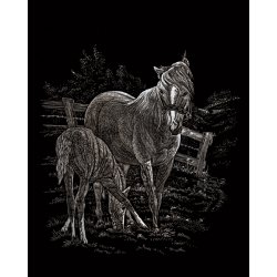 ROYAL and LANGNICKEL Stříbrný vyškrabovací obrázek Koně