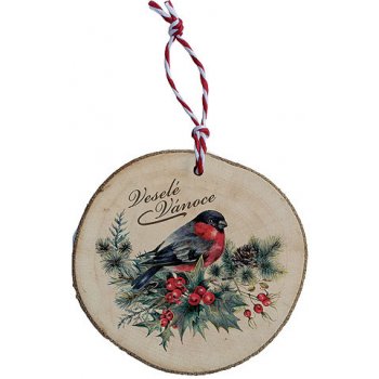 Bohemia Gifts Dřevěná vánoční ozdoba ptáček