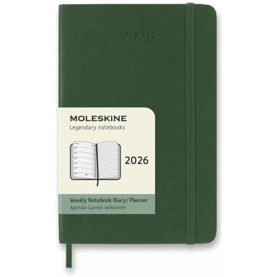 Moleskine A6 týdenní 2026 zelený – Zboží Dáma
