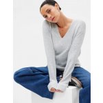 GAP 750656 05 Pletený svetr s výstřihem V Šedá – Zboží Dáma
