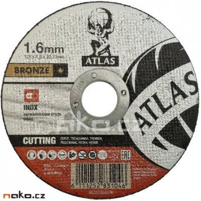 ATLAS 125x1.6 A46T BF41 řezný kotouč na nerez a ocel 66252828876 – Zboží Mobilmania