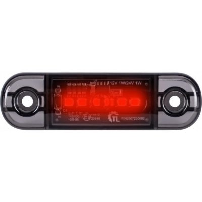 TRUCK LED Červené LED obrysové světlo 12V/24V, IP67, R10, R148, 6LED – Hledejceny.cz