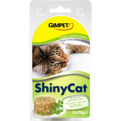 Gimpet kočka ShinyCat tuňak koc.tráv 2 x 70 g – Zboží Mobilmania