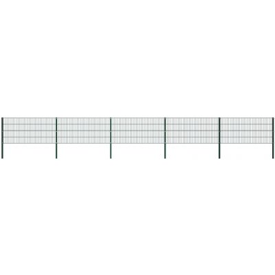 Nabytek XL Plotový dílec se sloupky železo 8,5 x 0,8 m zelený