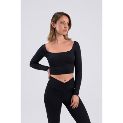 Fitness crop top Intermezzo s dlouhým rukávem 6655 černá – Zboží Dáma