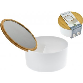 Bathroom Solutions Kosmetický organizér se zrcadlem, kulatý, O 13 cm, bílý