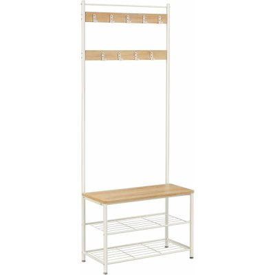 Songmics Předsíňový věšák VASAGLE Linnea dub přírodní/bílý – Hledejceny.cz