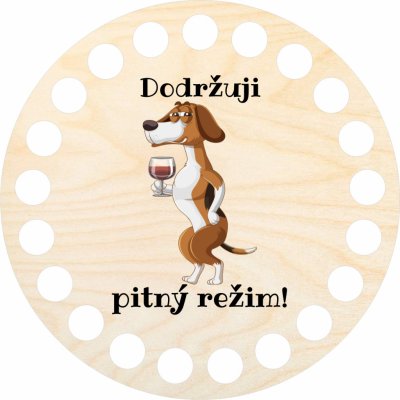 Chráněná dílna Dřevěný svět Dno, víko, kruh 10 cm, Dodržuji pitný režim – Zboží Dáma