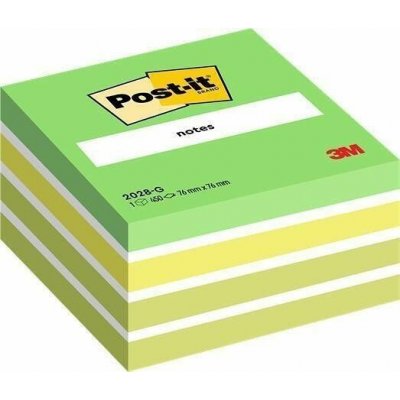 Samolepicí bloček, aquarell zelený, 76x76 mm, 450 listů, 3M POSTIT – Hledejceny.cz
