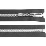 Zip spirálový dělitelný No 7 se stříbrnými zoubky barva 312 šedá tmavá délka 70 cm – Hledejceny.cz