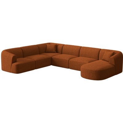 Cosmopolitan Design Rohová pohovka Campi Terakotově oranžová čalouněná 330 cm, levá – Zbozi.Blesk.cz