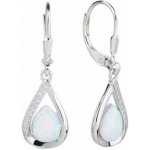 Nubis stříbrné náušnice s opálem a zirkony NB-3478-OP17 – Zboží Mobilmania