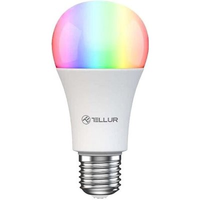 Tellur WiFi Smart žárovka E27, 9 W, RGB bílé provedení, teplá bílá, stmívač