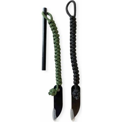 PKshop Křesadlo L bez rukojeti paracordem a škrtadlem knife Barva paracordu černá – Sleviste.cz