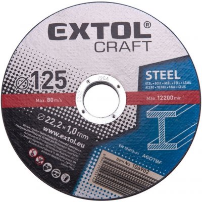 EXTOL CRAFT kotouče řezné na kov, 5ks, 125x1,0x22,2mm 106902 – Hledejceny.cz