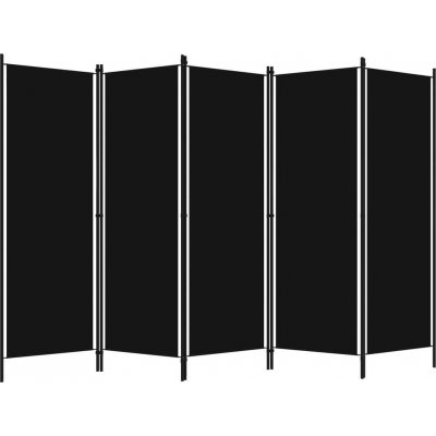 vidaXL 5dílný dělič místností černý 250 x 180 cm – Zboží Dáma