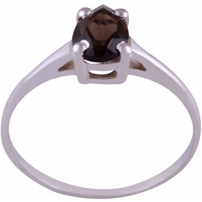 Meucci Stříbrný prsten s přírodním hnědým topazem ve tvaru kapky SDR088