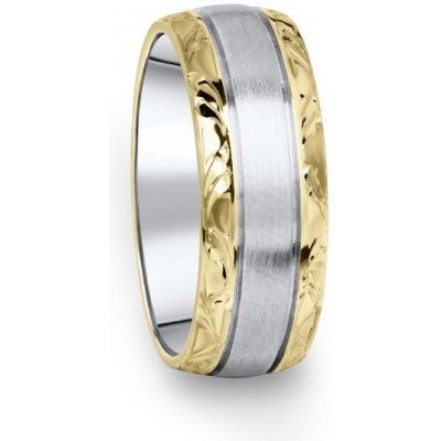 Danfil prsten DF10 D žluté bílé 585/1000 bez kamene – Zboží Mobilmania