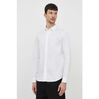 Armani Exchange bavlněná košile regular s klasickým límcem 3DZC36.ZNAUZ bílá – Zboží Mobilmania
