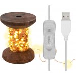 goobay Dekorační světelný řetěz na dřevěné cívce 100x LED USB 60341 40.92.0575 – Zboží Mobilmania