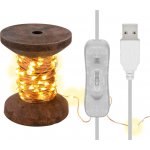 goobay Dekorační světelný řetěz na dřevěné cívce 100x LED USB 60341 40.92.0575 – Hledejceny.cz