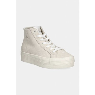 Calvin Klein Jeans VULC FLATFORM LACEUP MID MG béžová YW0YW01584 – Zboží Dáma