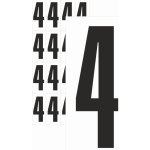 Čísla samolepící 4 černá samolepící vinylová fólie 75 mm písmo - aršík 4 ks – Zboží Dáma