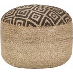 VidaXL Ručně vyrobený sedací puf černý 45 x 30 cm juta – Zboží Dáma