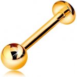 Šperky Eshop zlatý piercing do rtu nebo brady labret s kuličkou a kolečkem S2GG185.17 – Zboží Mobilmania