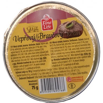 Fine Life Paštika Vepřový krém 75 g – Zboží Dáma