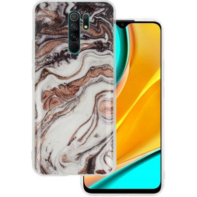 Pouzdro Karl Lagerfeld Silikónové třpitivé Marble Xiaomi Redmi 9 multibarevné