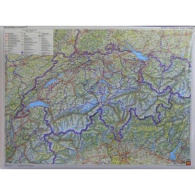 Freytag & Berndt Švýcarsko - nástěnná mapa 115 x 80 cm Varianta: bez rámu v tubusu, Provedení: laminovaná mapa v lištách