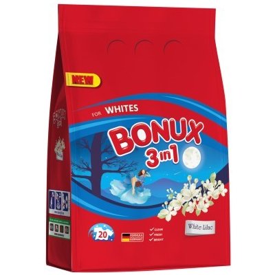 Bonux 3v1 White Lilac prací prášek 20 PD 1,5 kg – Hledejceny.cz