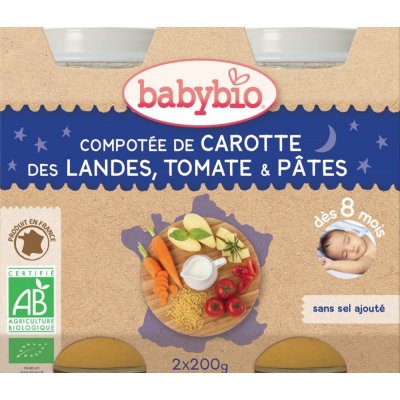 Babybio Good Night zelenina s těstovinami 2 x 200 g – Zboží Mobilmania