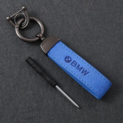 Přívěsek na klíče BMW ALCANTARA modrá – Zboží Mobilmania