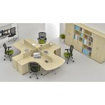 NABYTEK-DESIGNOVY.CZ - ZEP 4.12P 12 Sestava kancelářského nábytku Komfort 4.12 javor – Zboží Dáma