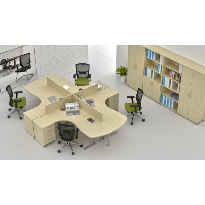 NABYTEK-DESIGNOVY.CZ - ZEP 4.12P 12 Sestava kancelářského nábytku Komfort 4.12 javor – Zboží Dáma
