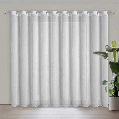 EUROFIRANY ZÁCLONA NA KROUŽCÍCH ARIADNA2 350X250 CM BÍLÁ – Hledejceny.cz