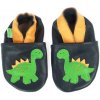 Dětské capáčky Hopi Hop Barefoot kožené capáčky dinosaurus černá