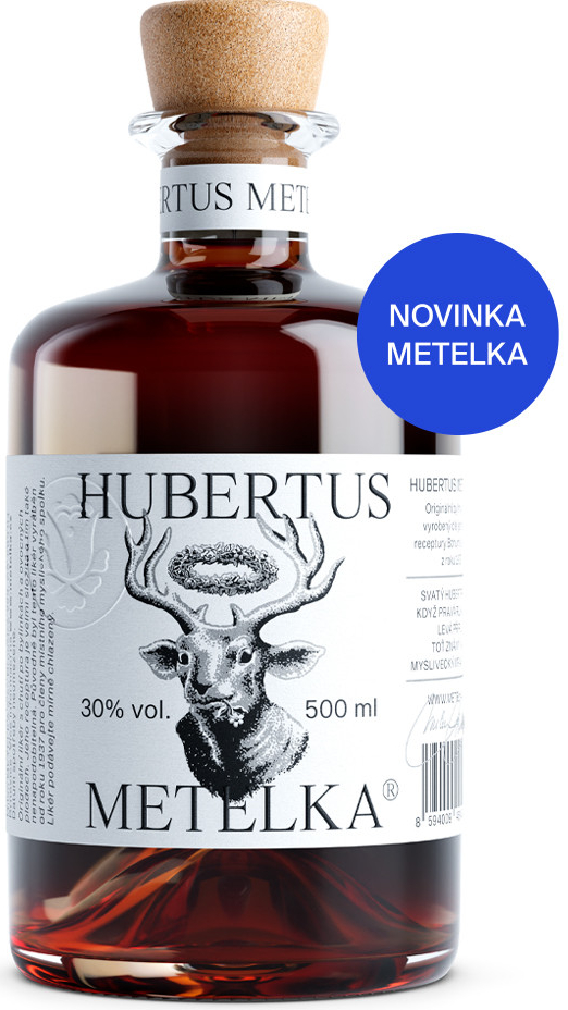 Metelka Hubertus 30% 0,5 l (dárkové balení)