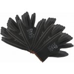 Rukavice pracovní z polyesteru polomáčené v PU GLOVE PE-PU 9, černé, vel 9", 6 párů SIXTOL – Zboží Dáma