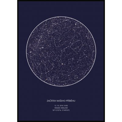 Jen tak z lásky Hvězdná mapa Vašeho životního okamžiku Rozměr plakátu: 30 × 40 cm (tištěný plakát), Barva pozadí: Tmavě modrá, Volba rámu: Bez rámu – Hledejceny.cz