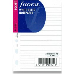 Filofax Poznámkový papír, linkovaný bílý formát A7 20 listů formát A7