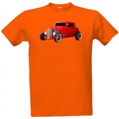 Tričko s potiskem Auto moto-Retro Hot Rod červené auto pánské Bílá – Zboží Mobilmania